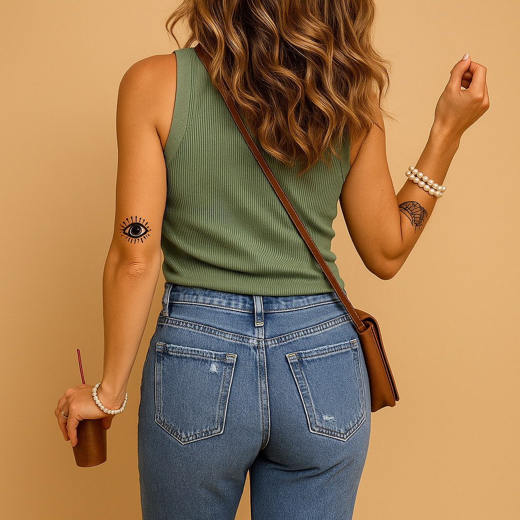 Airy U-neck tank top for women with a slim comfortable fit, suitable for summer days, casual outfits, and warm-weather outings.