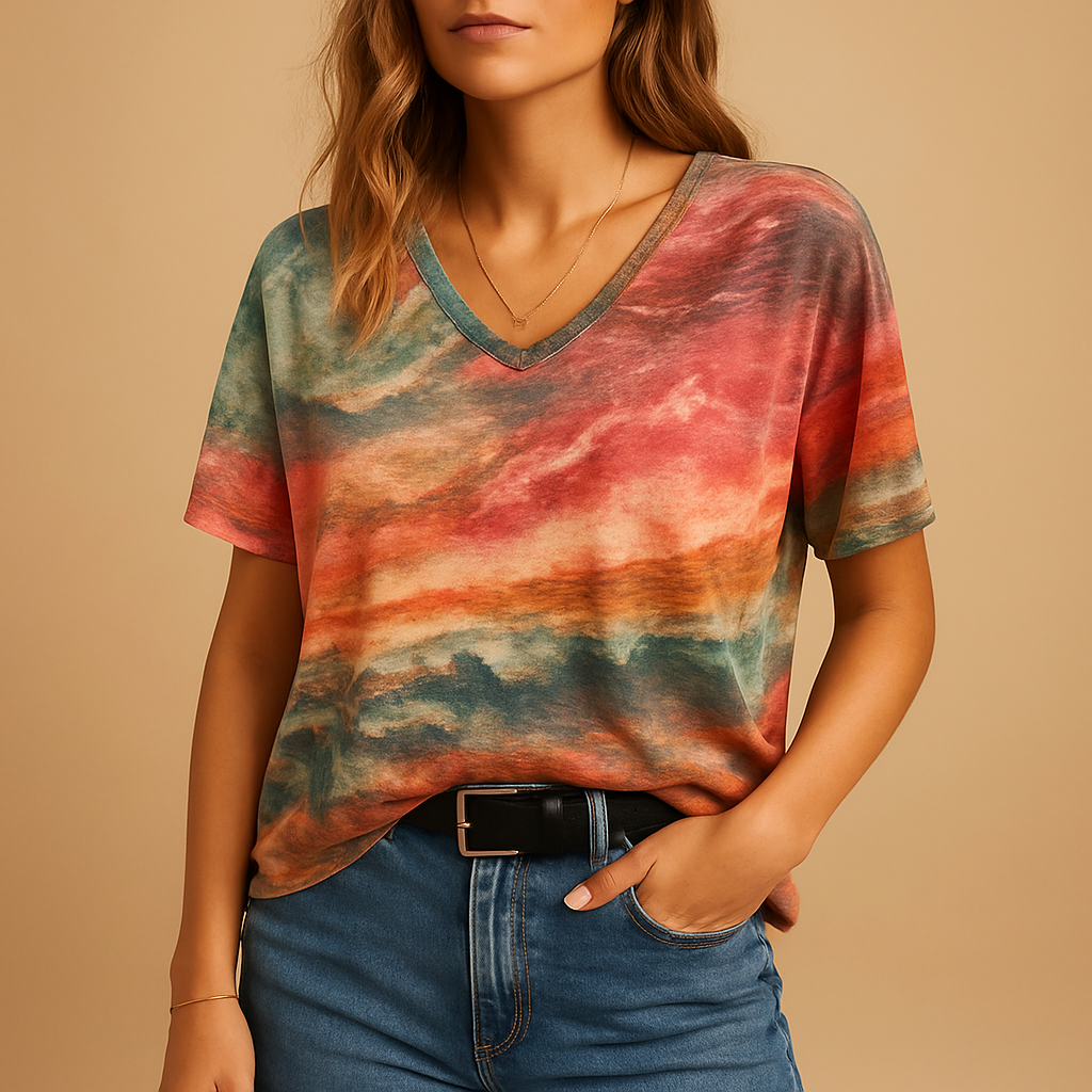 Boho summer top for women with a loose comfortable fit and refined details, ideal for festivals, casual days, and relaxed summer outfits.
