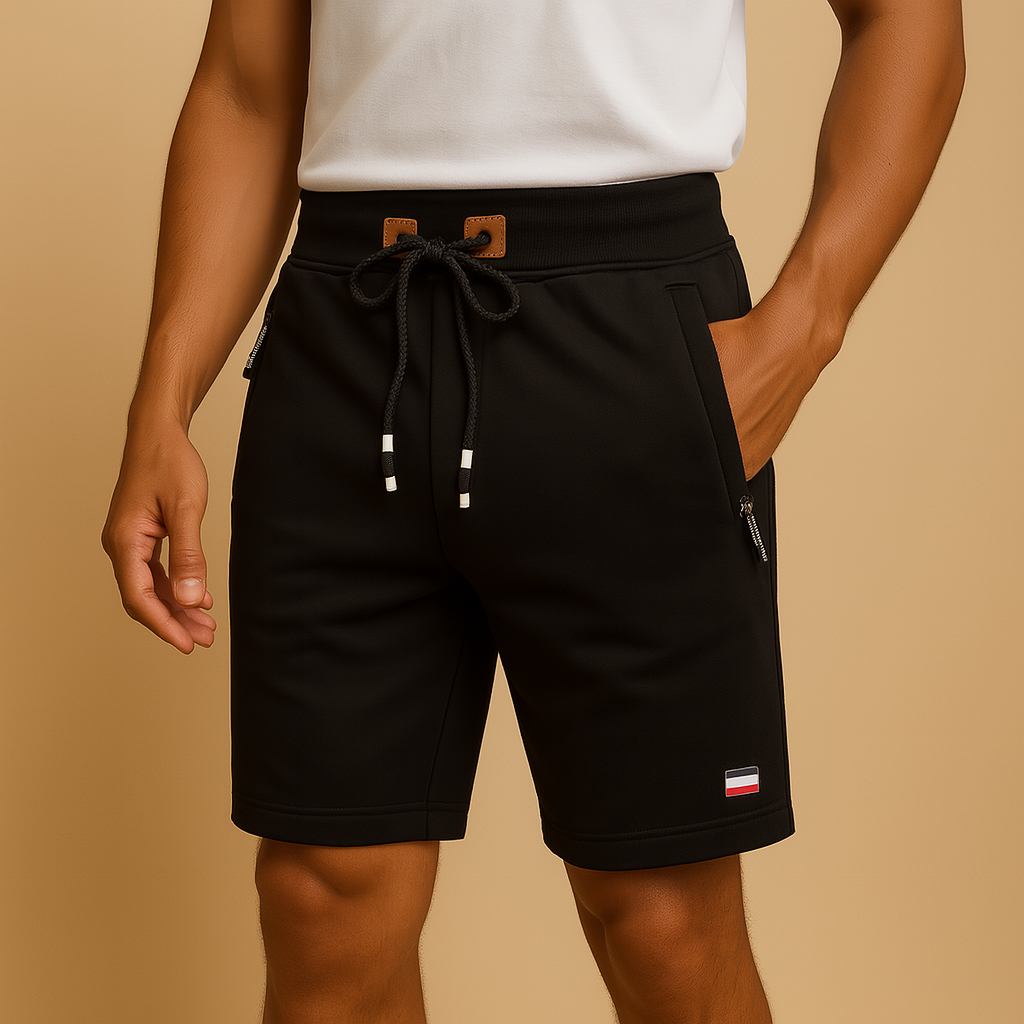 Men’s breathable sporty shorts with elastic waistband and multiple pockets, ideal for travel, outdoor activities, or everyday wear.