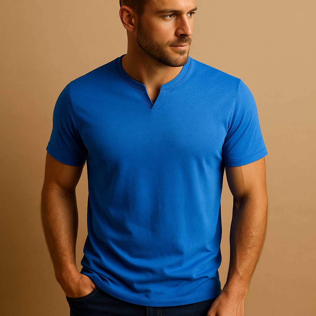 Men’s casual cotton T-shirt with short sleeves and crew neck, available in multiple colors for everyday wear.