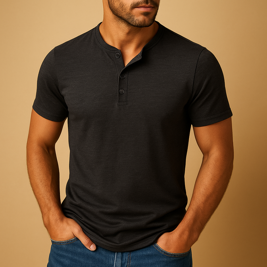 Men’s casual cotton T-shirt with short sleeves and crew neck, available in multiple colors for everyday wear.