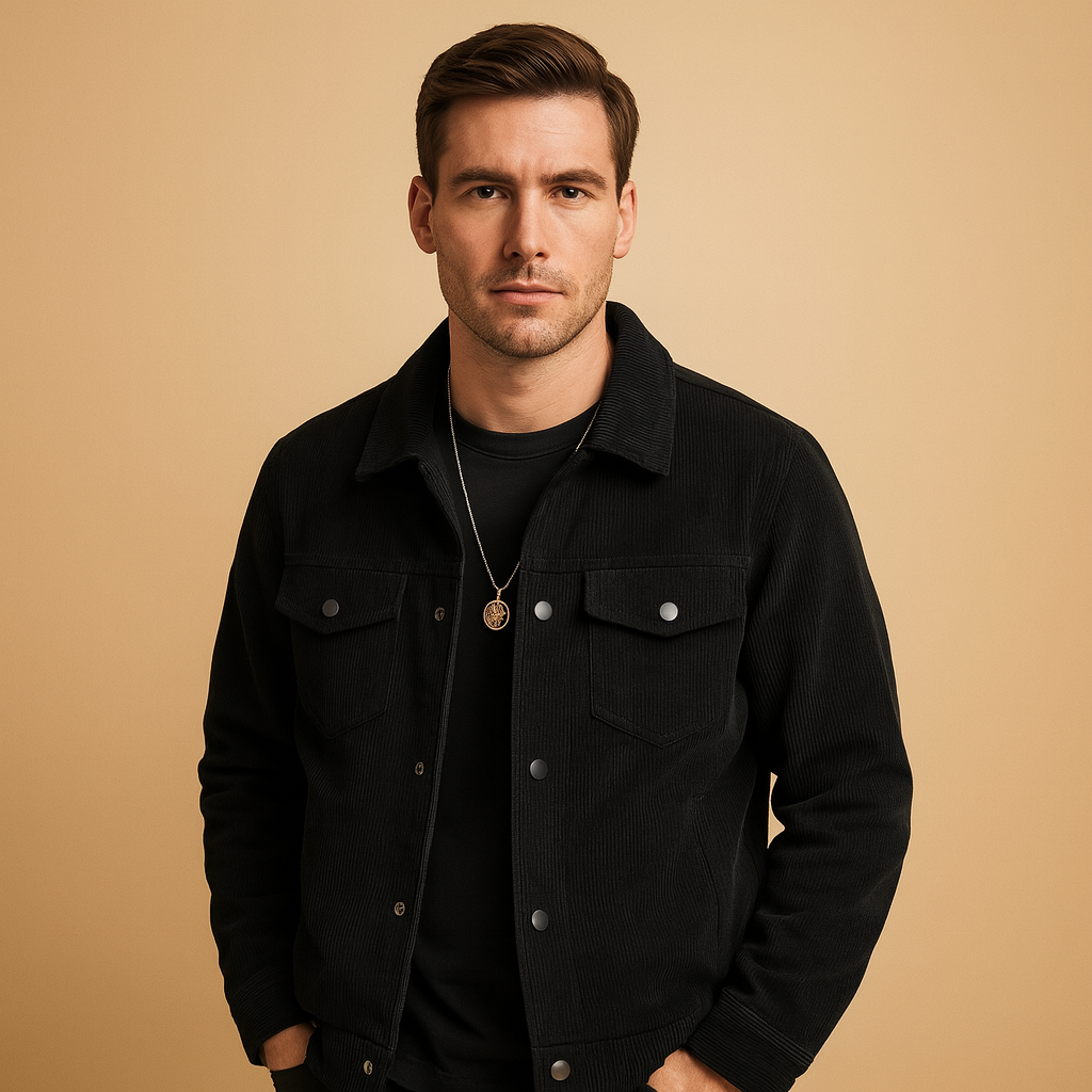 Men’s corduroy jacket with a relaxed fit and timeless design, ideal for everyday wear, leisure, and casual occasions across seasons.