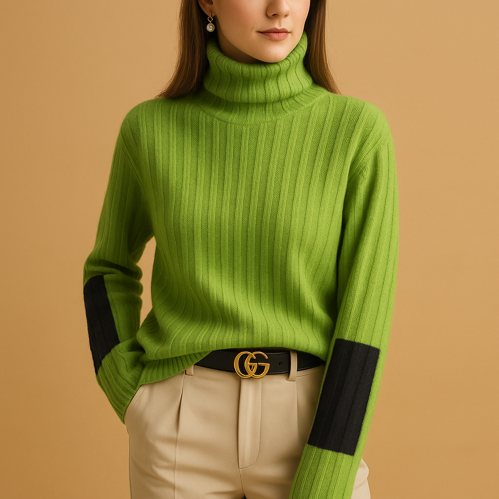 Women’s elegant turtleneck sweater with slim fit, soft breathable fabric, and high neckline, ideal for work, casual occasions, or layered seasonal outfits.