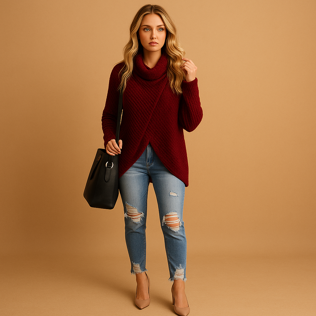 Fitted knit sweater for women with soft breathable fabric and flattering cut, ideal for everyday wear from relaxed outings to casual city looks.