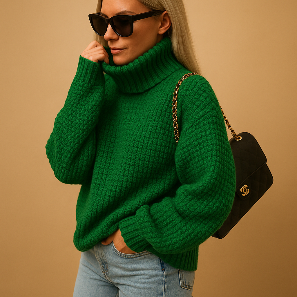 Women’s knitted pullover sweater with relaxed fit and breathable knit, ideal for warmth, daily wear, and versatile winter layering.