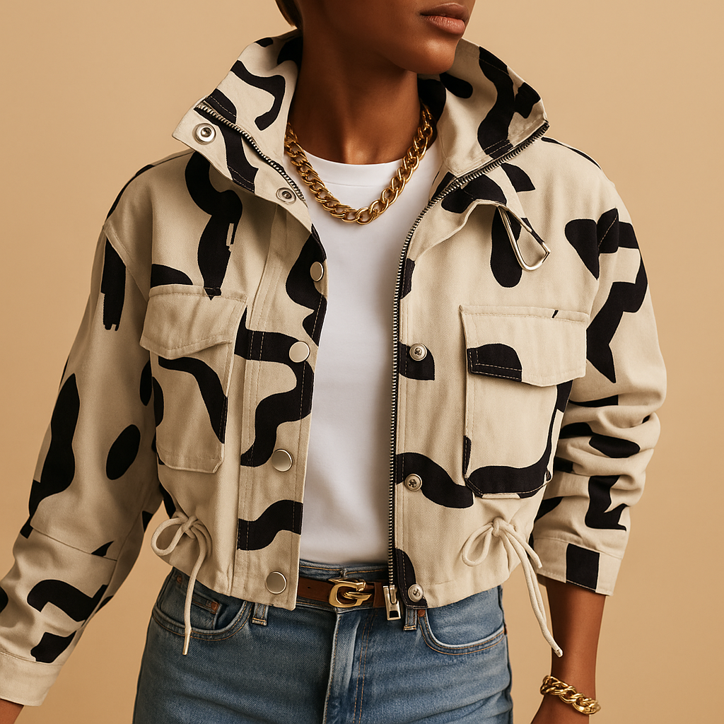 Women’s light summer jacket with a tailored fit and modern silhouette, suitable for everyday wear, casual outings, and semi-formal occasions.
