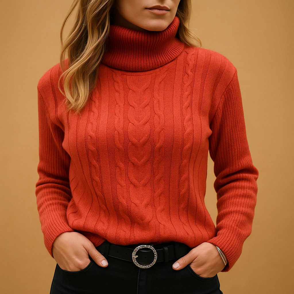Lightweight turtleneck sweater for women with relaxed fit, minimalist design, and soft breathable fabric. Perfect for casual, office, or layered looks.