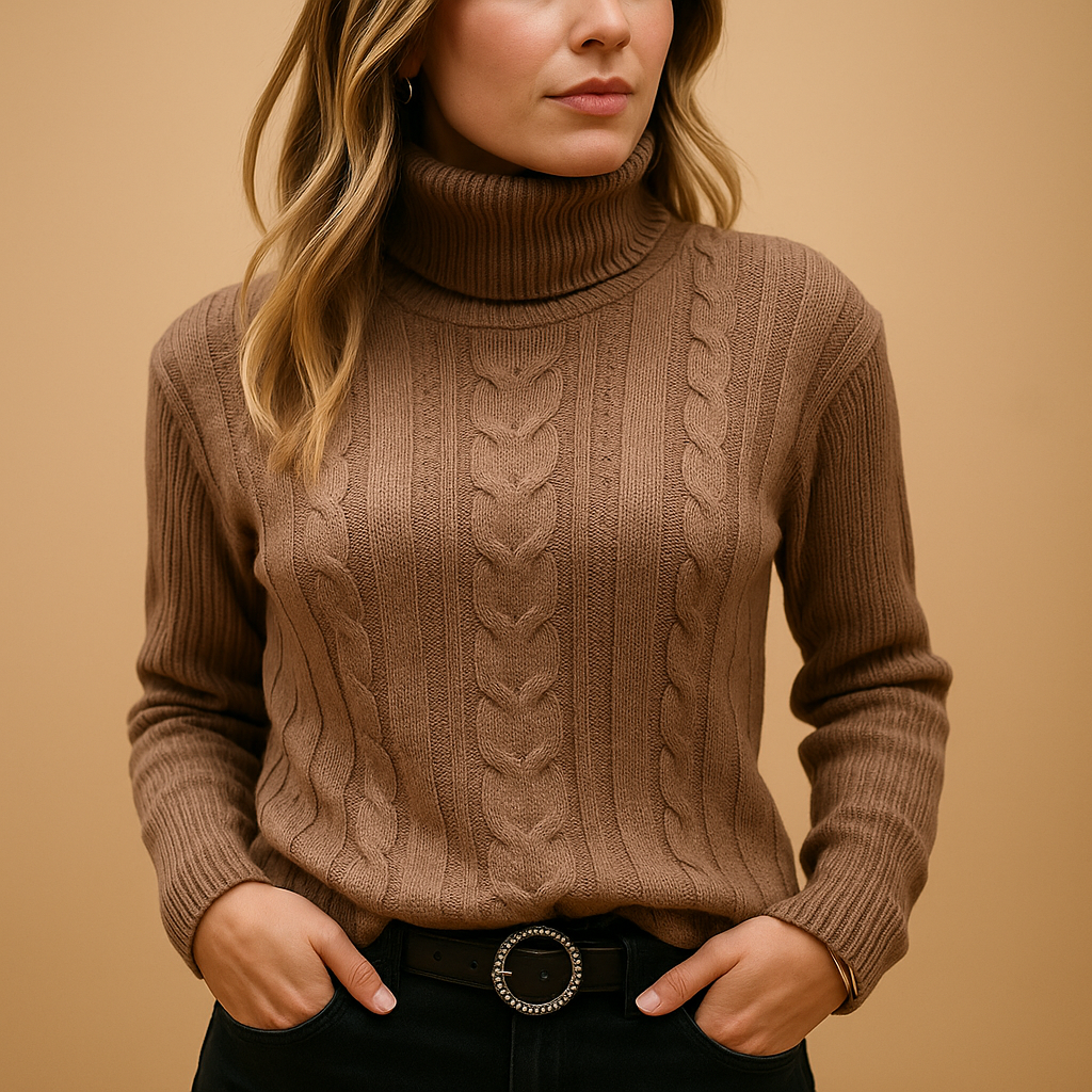 Lightweight turtleneck sweater for women with relaxed fit, minimalist design, and soft breathable fabric. Perfect for casual, office, or layered looks.