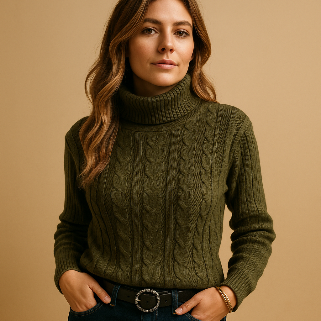 Lightweight turtleneck sweater for women with relaxed fit, minimalist design, and soft breathable fabric. Perfect for casual, office, or layered looks.
