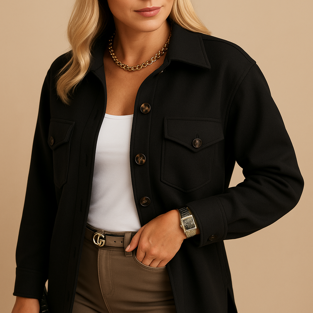 Women’s long tailored winter coat with an elegant full-length silhouette, ideal for cold seasons, formal occasions, and everyday layering.