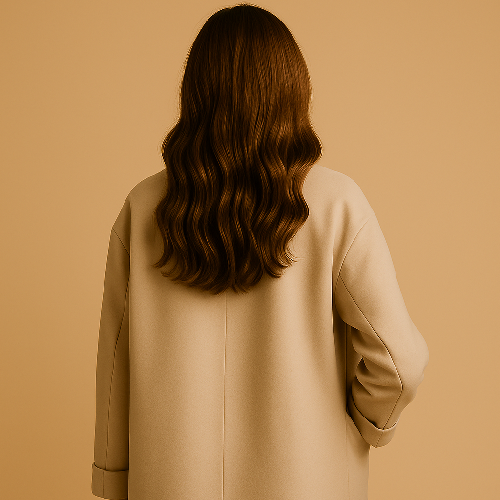 Women’s long winter coat with a tailored fit and timeless silhouette, suitable for cold days, everyday wear, and formal or casual outfits.
