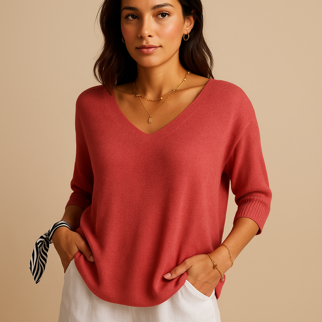Luxury loose fit top for women with a modern elegant design, suitable for daily wear, relaxing moments, and informal outings.
