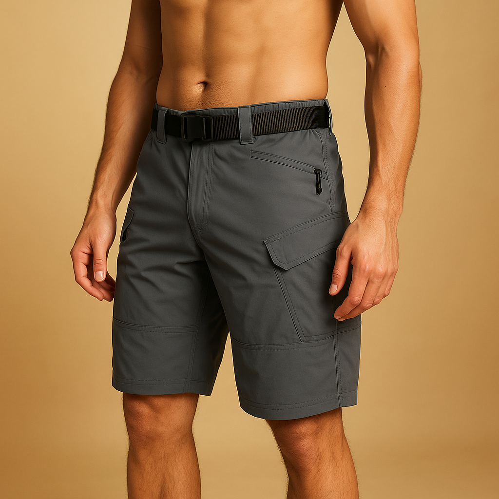 Men’s outdoor cargo pants with quick-drying fabric and multiple storage pockets, ideal for hiking, camping, and active outdoor use.