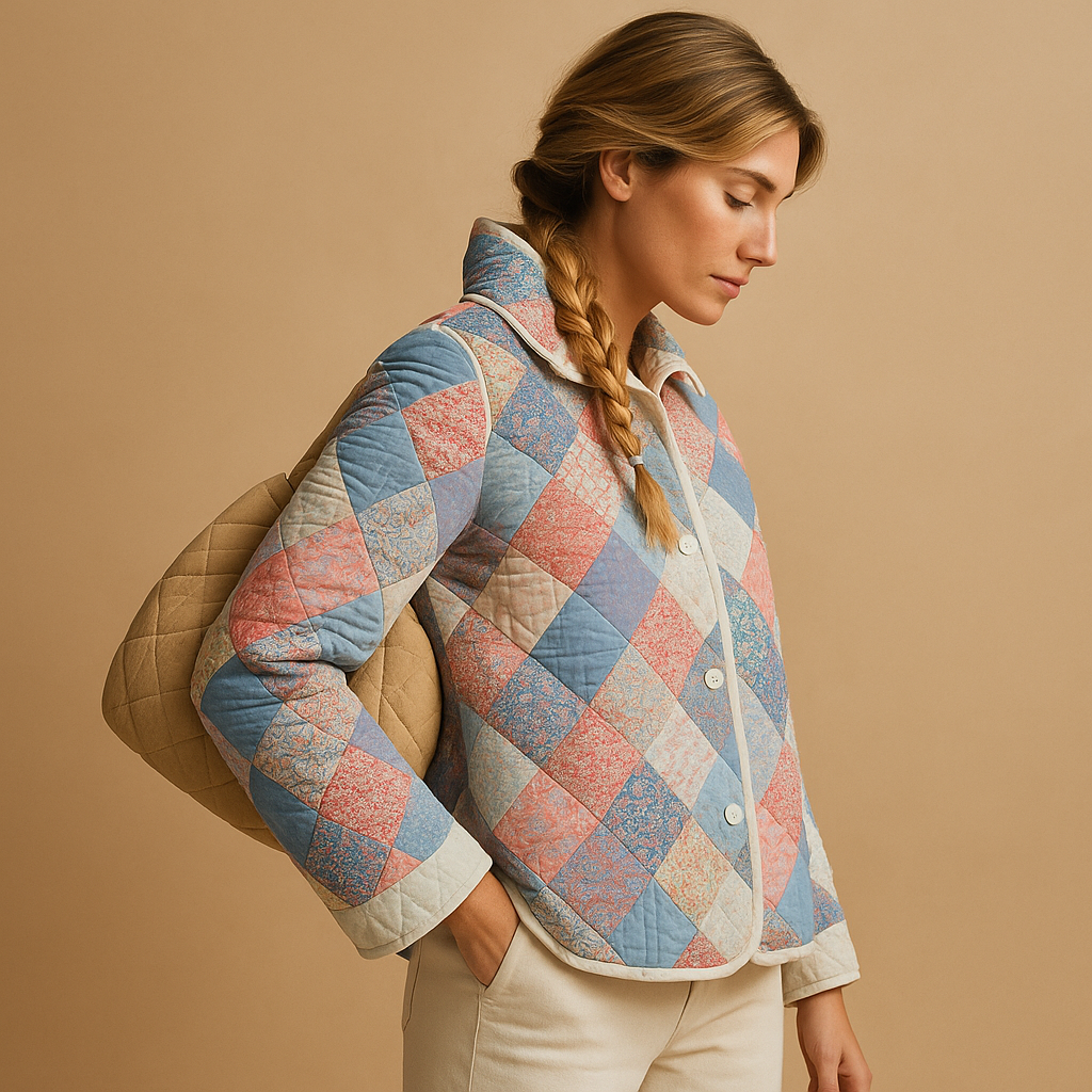 Women’s printed jacket with a slim fit, button closure, and eye-catching patterns, ideal for casual outings and everyday wear.