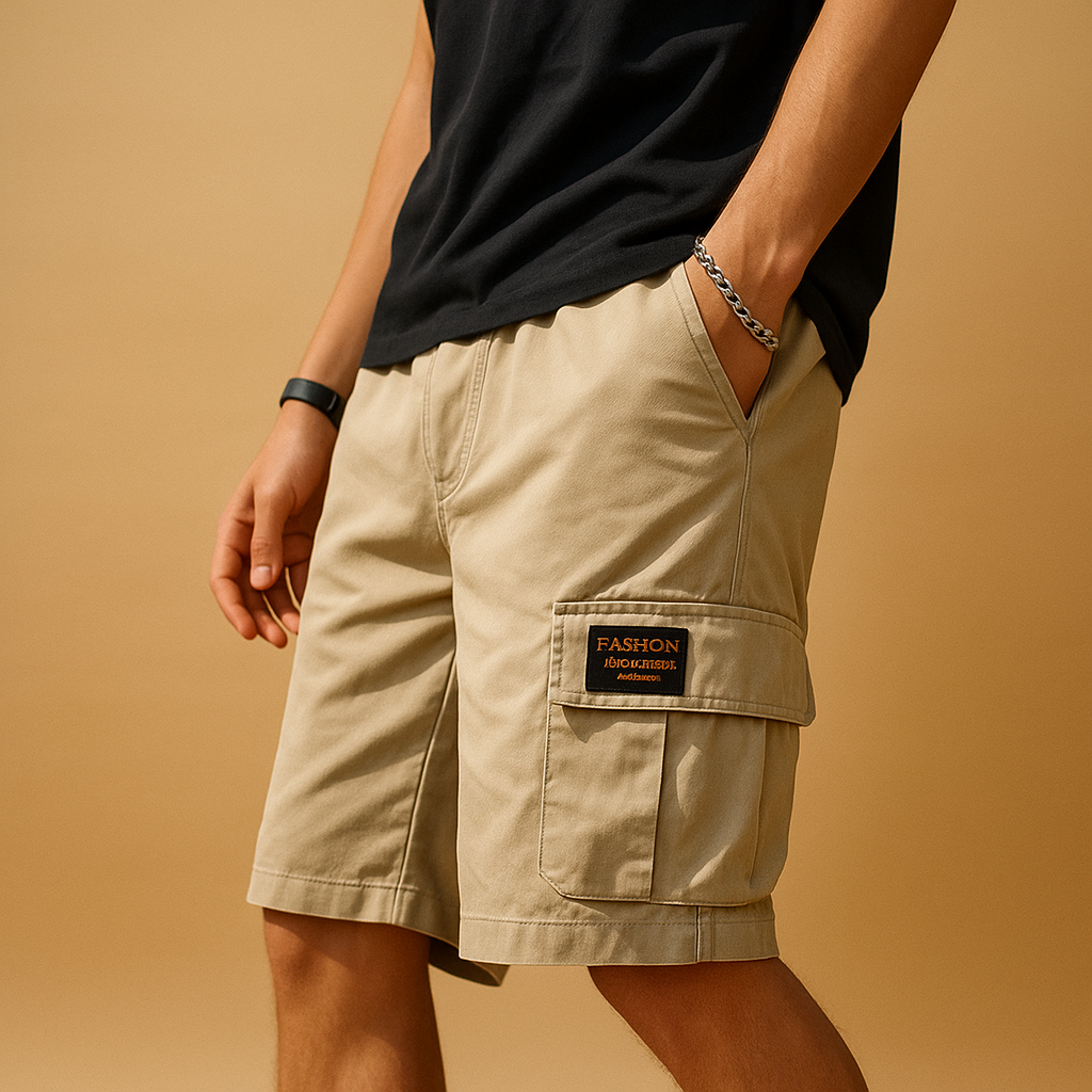Men’s quick-dry cargo shorts with multiple functional pockets, perfect for hiking, camping, or everyday summer wear.
