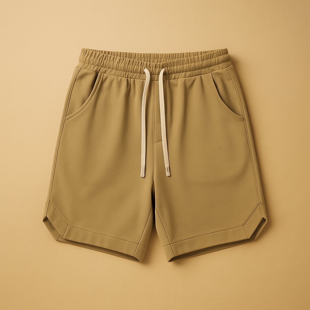 Men’s retro sport shorts with loose fit and elastic waistband in green, blue, gray, khaki, and black — perfect for sports, leisure, and outdoor activities.