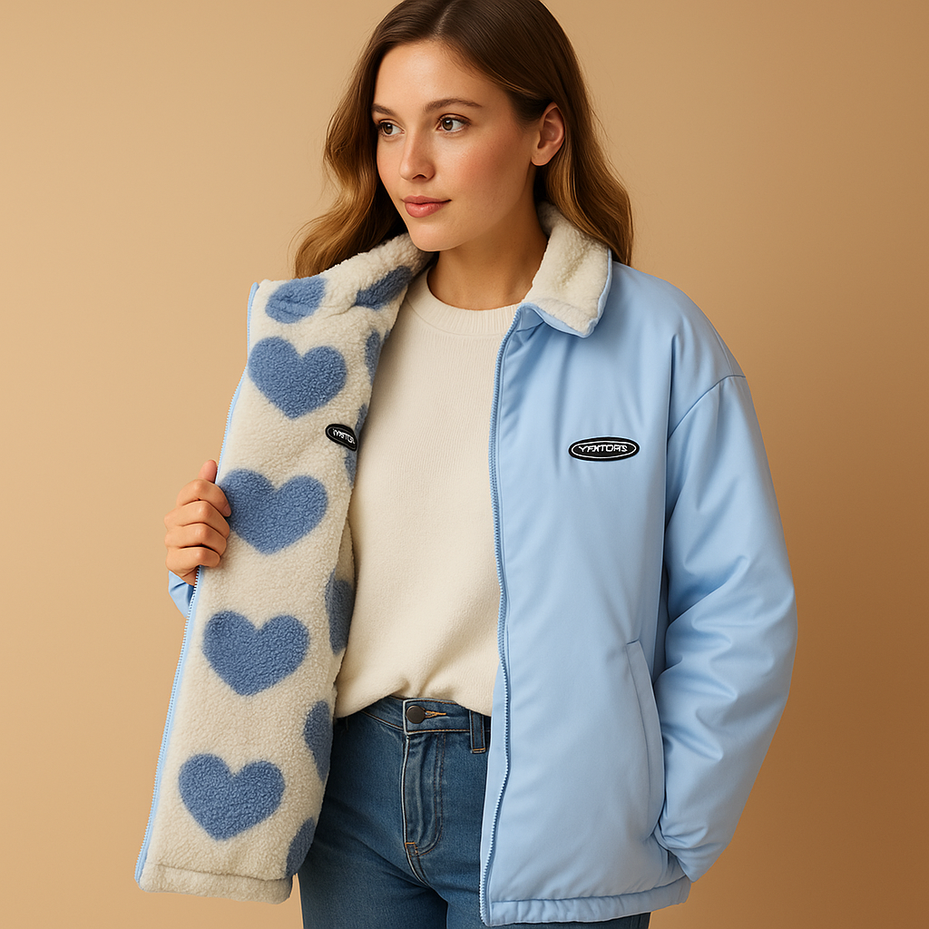 Women’s reversible winter coat with a clean silhouette and comfortable fit, suitable for casual outings and elegant winter occasions.