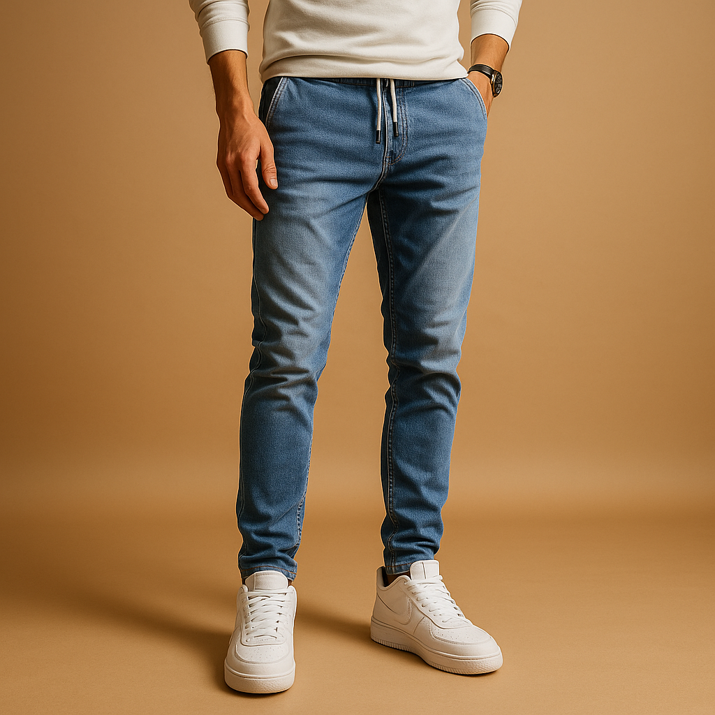 Men’s slim-fit stretch jeans made from premium denim with a modern wash, perfect for casual and smart-casual outfits.