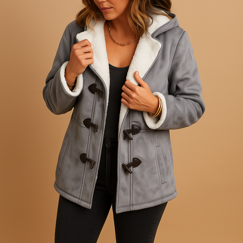 Women’s winter coat with thick lining, adjustable hood, and weather-resistant outer layer, suitable for everyday wear and winter outings.