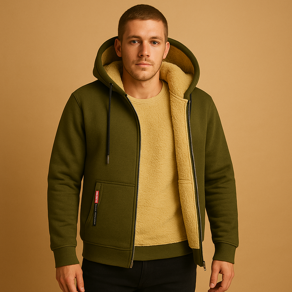 Zipped hoodie for men with adjustable hood and comfortable fit, perfect for casual outfits, outdoor activities, or daily wear.