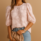 Women’s floral elegant top with a chic fit, ideal for casual wear or formal outfits with jeans or skirts.