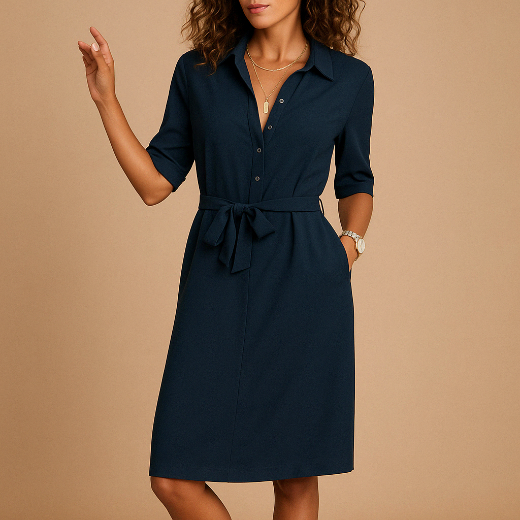 Elegant modern dress for women with flattering fit and timeless design, perfect for work, leisure, or evening wear.