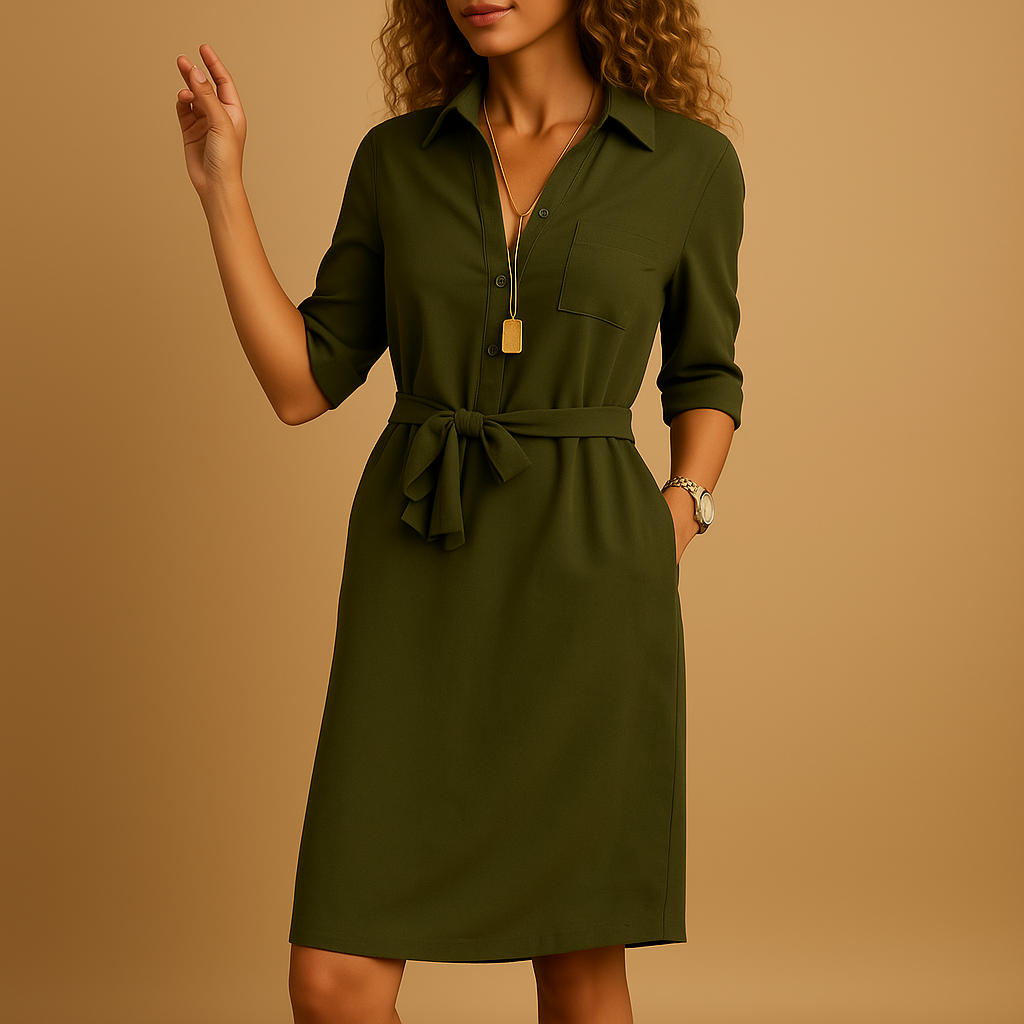 Elegant modern dress for women with flattering fit and timeless design, perfect for work, leisure, or evening wear.