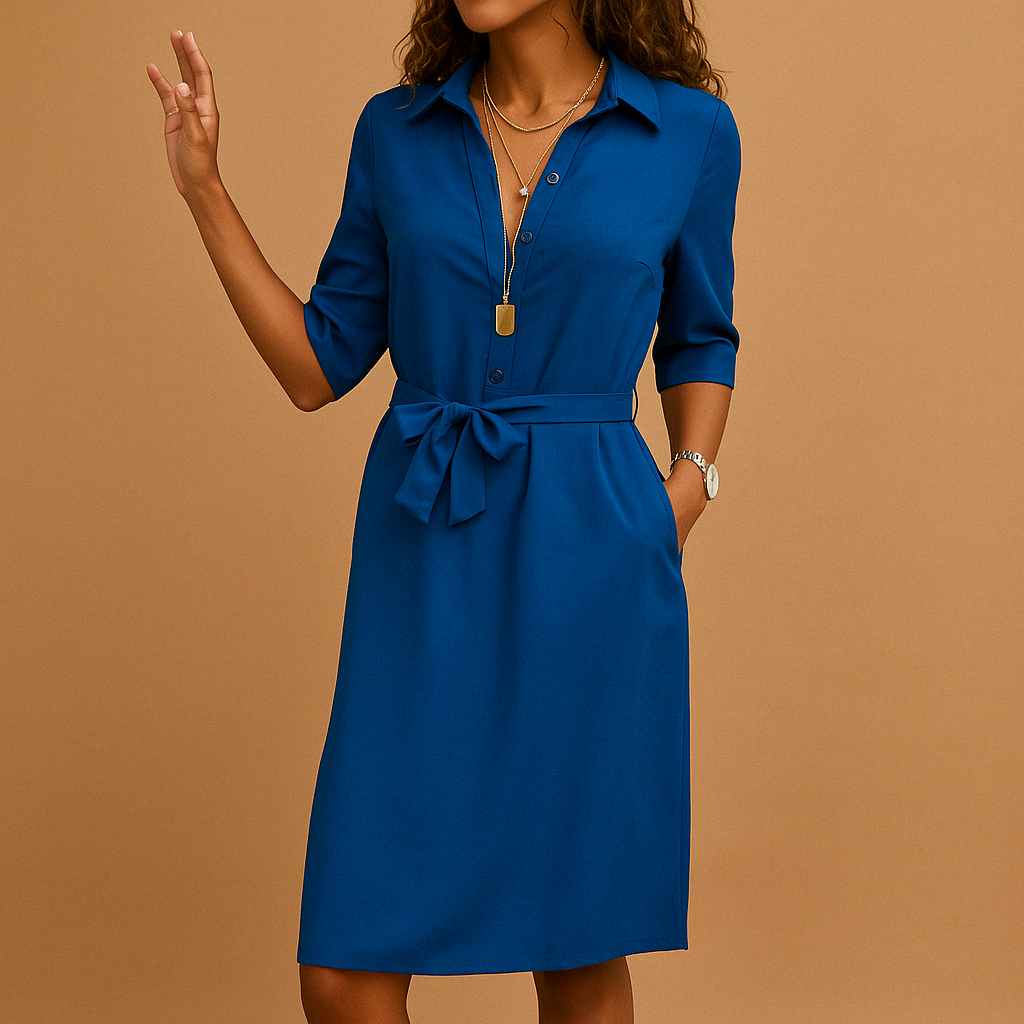 Elegant modern dress for women with flattering fit and timeless design, perfect for work, leisure, or evening wear.