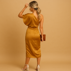 Slim fit elegant dress for women in classic tones, ideal for formal occasions, office wear, or stylish evenings.