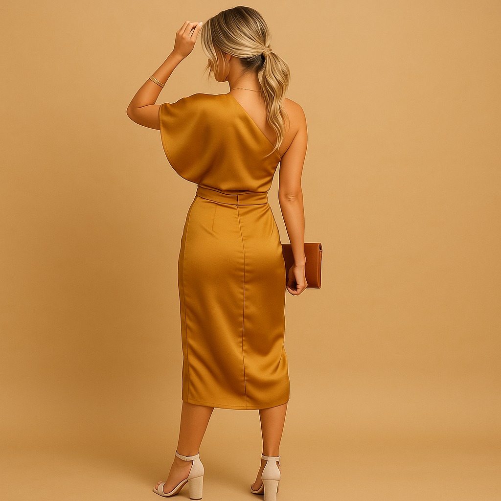 Slim fit elegant dress for women in classic tones, ideal for formal occasions, office wear, or stylish evenings.