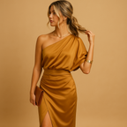 Slim fit elegant dress for women in classic tones, ideal for formal occasions, office wear, or stylish evenings.