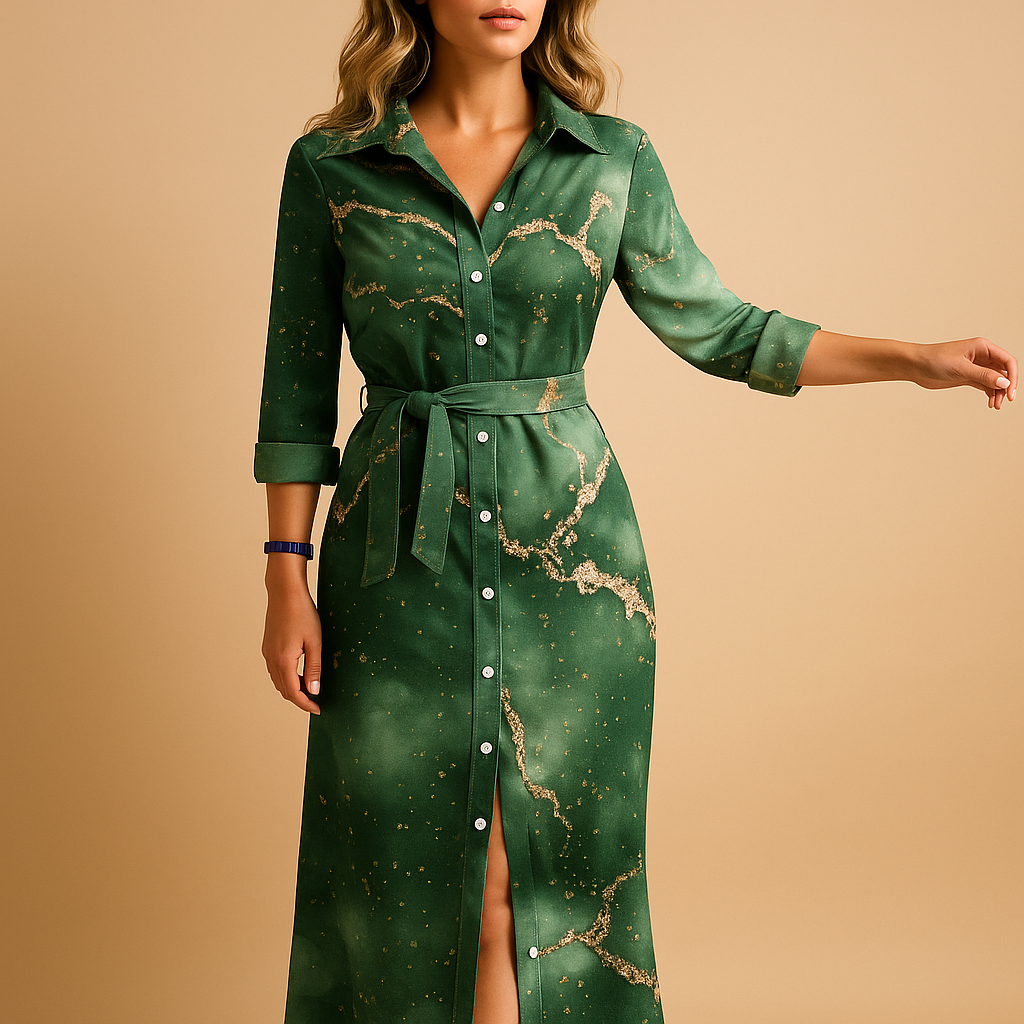 Flowy summer maxi dress for women with short sleeves in breathable fabric, ideal for casual and chic summer occasions.