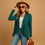 Women's long knitted cardigan with a soft texture and relaxed fit, perfect for layering, casual wear, and stylish everyday looks.