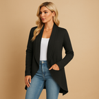 Women's long knitted cardigan with a soft texture and relaxed fit, perfect for layering, casual wear, and stylish everyday looks.