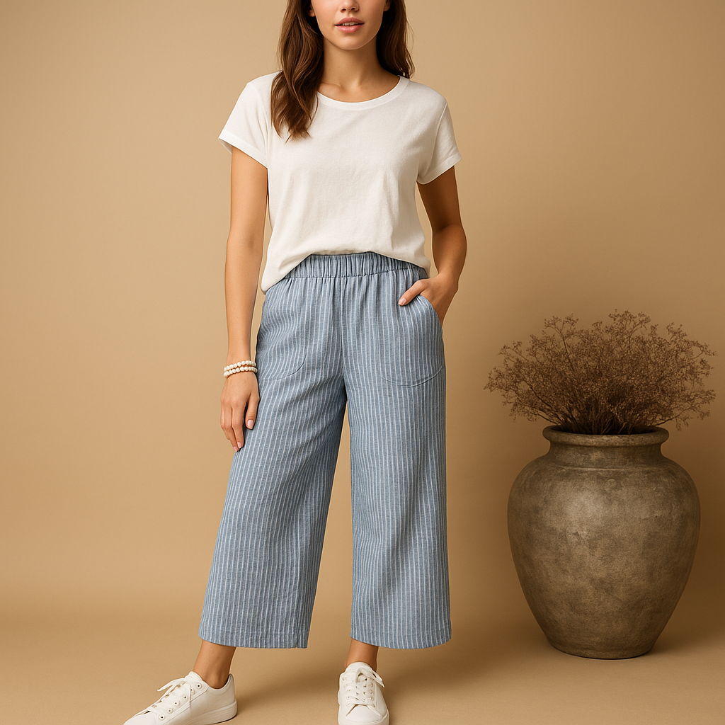 Women’s airy summer pants with breathable fabric and a comfortable fit, perfect for spring days, summer outings, or chic casual wear.