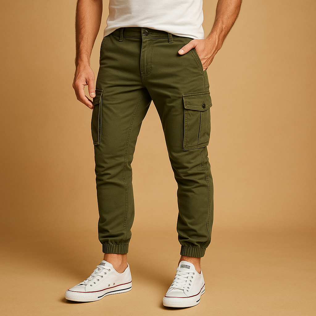 Men’s cargo pants with multiple pockets and straight-leg fit, ideal for outdoor activities, travel, or casual everyday wear.