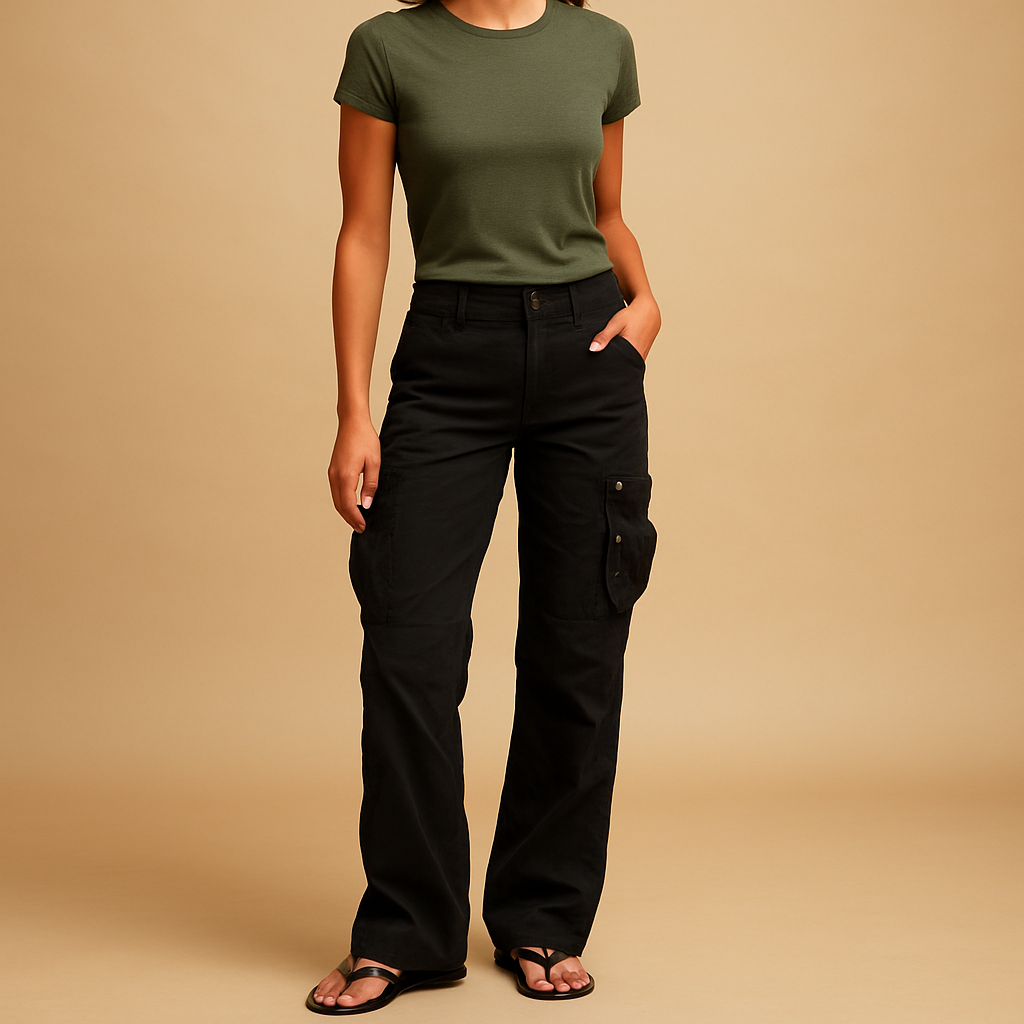 Women’s versatile cargo pants Grace with straight-leg fit, roomy pockets, and sturdy waistband. Perfect for casual wear, everyday outfits, and adventure looks.