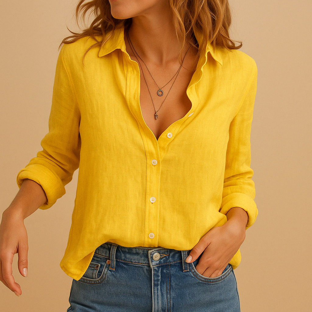 Women’s casual loose blouse with a breathable fit, styled for daily wear, work, and relaxed outings in spring and autumn.