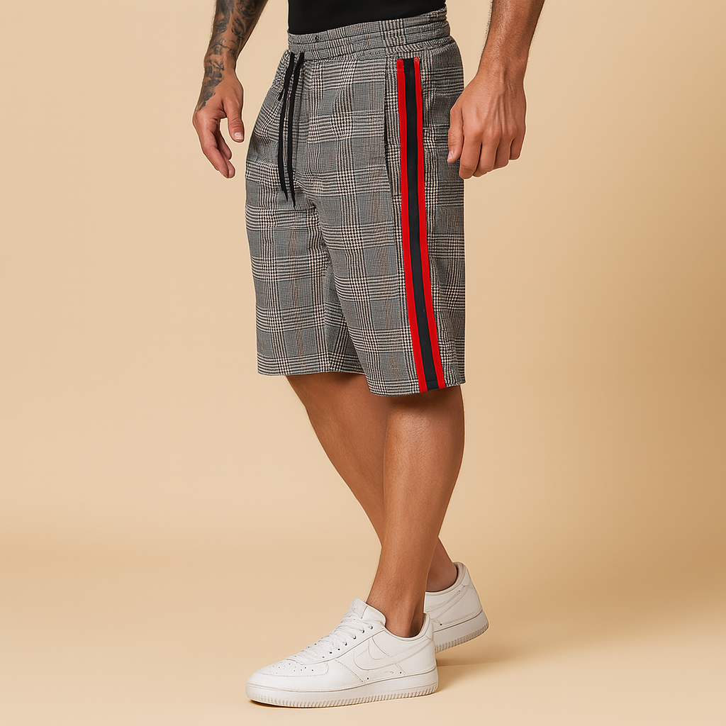Men’s casual shorts with elastic waistband in black, beige, blue-gray, and army green — perfect for relaxed summer days and everyday wear.