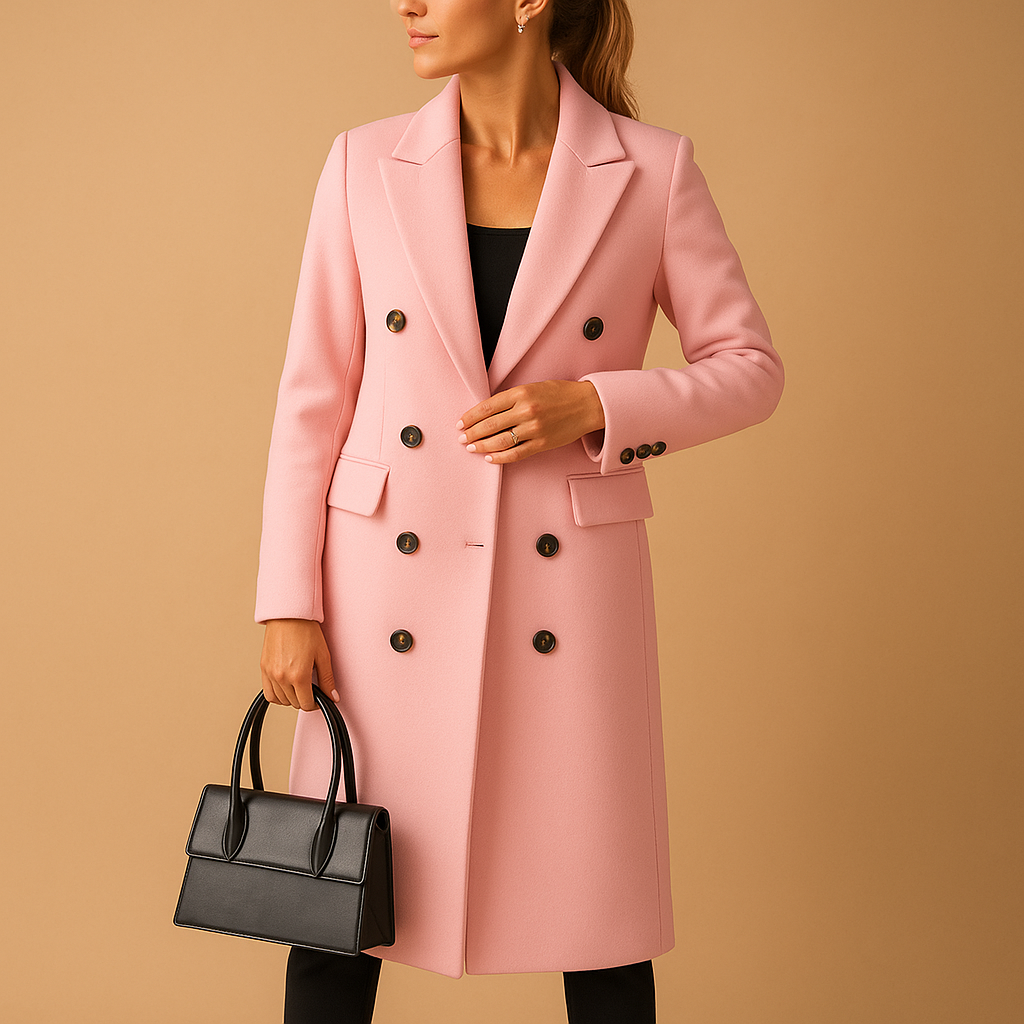 Women’s chic long winter coat with tailored fit and soft lining, suitable for daily wear, work, and casual winter outings.