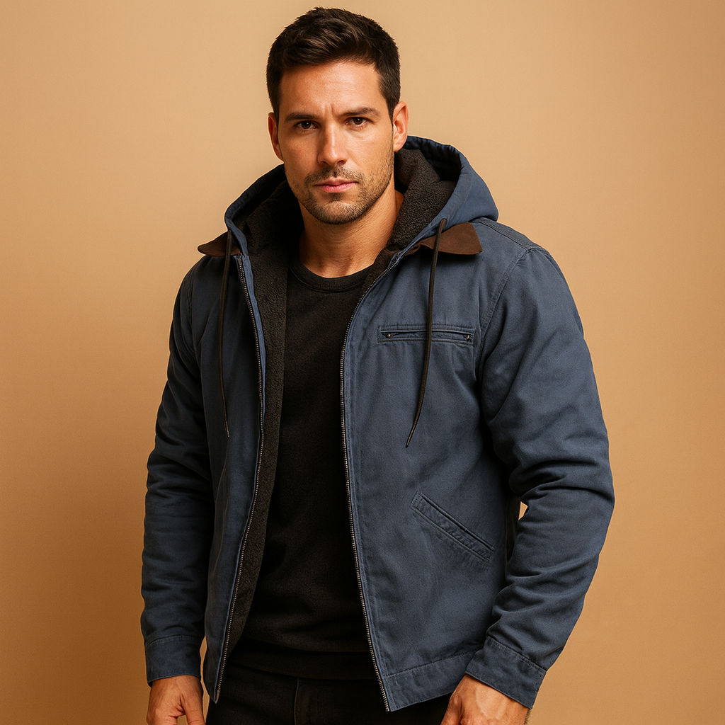 Men’s classic hooded zip up sweatshirt with a relaxed fit, soft inner lining, and full zipper, suitable for everyday wear in cooler weather.