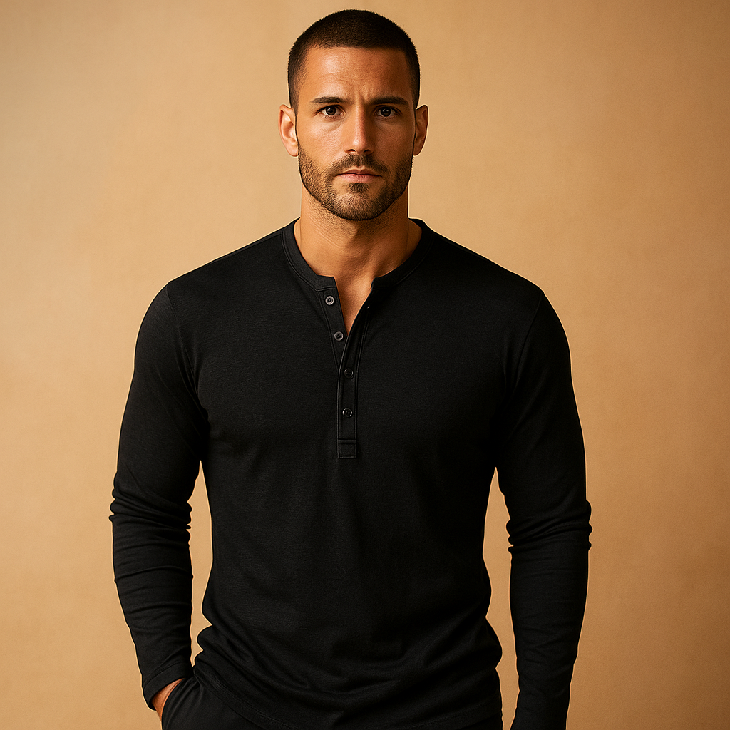 Men’s classic long sleeve shirt in black, green, khaki, red, and white, ideal for casual or semi-formal wear.