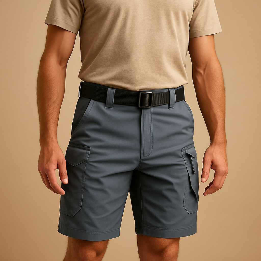 Men’s comfortable cargo shorts made from a soft cotton blend with multiple pockets, designed for outdoor adventures and everyday comfort.