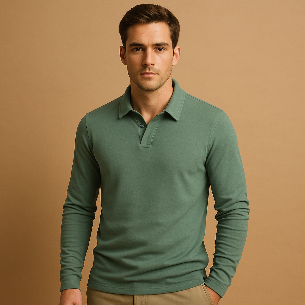 Men’s cotton polo shirt with breathable fabric and classic fit, ideal for casual and semi-formal outfits.