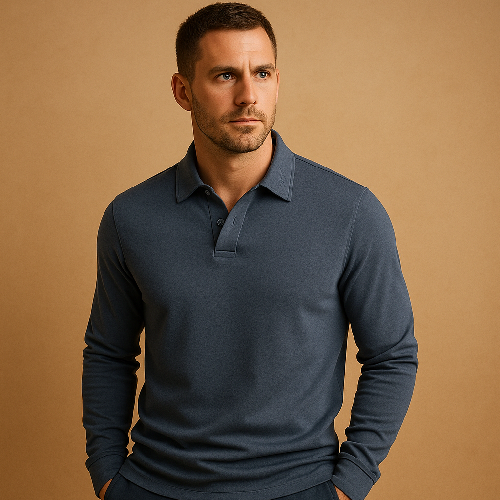Men’s cotton polo shirt with breathable fabric and classic fit, ideal for casual and semi-formal outfits.