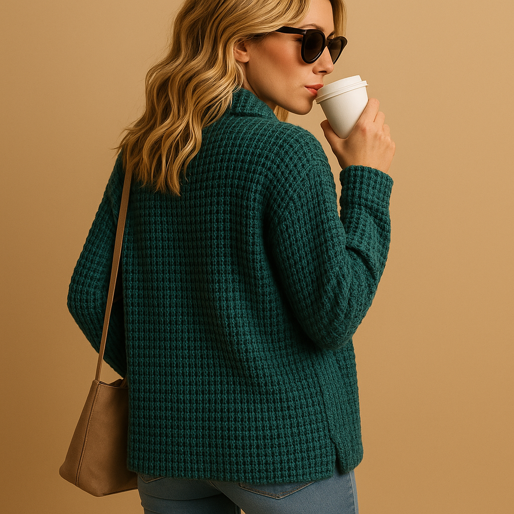 Fitted knit sweater for women with soft breathable fabric and flattering cut, ideal for everyday wear from relaxed outings to casual city looks.