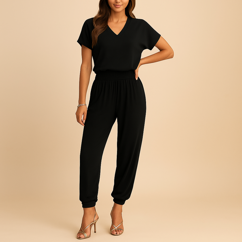 Women’s floral two-piece outfit with lightweight top and matching pants, ideal for summer days, casual wear, or relaxed occasions.
