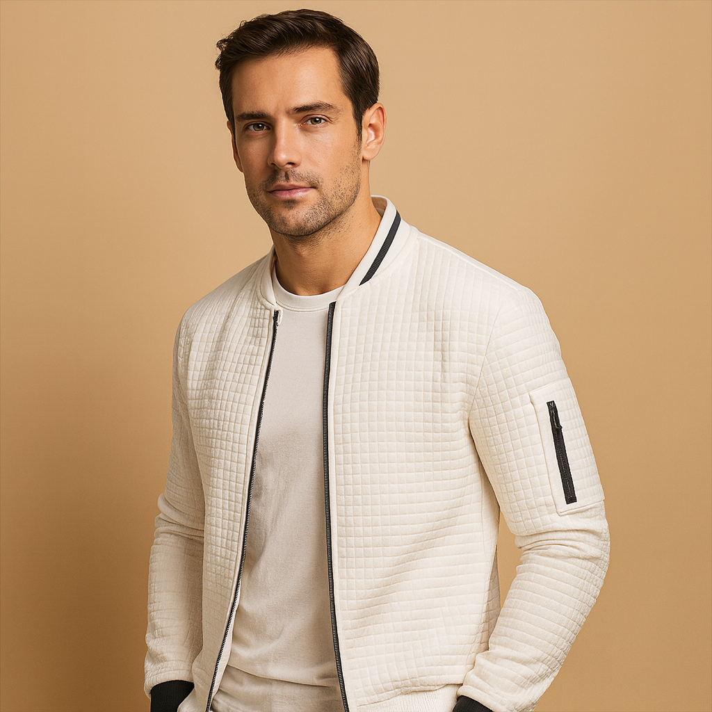 Men’s half zip cable knit sweater with a classic design and regular fit, ideal for autumn and winter wear, offering warmth and timeless style.