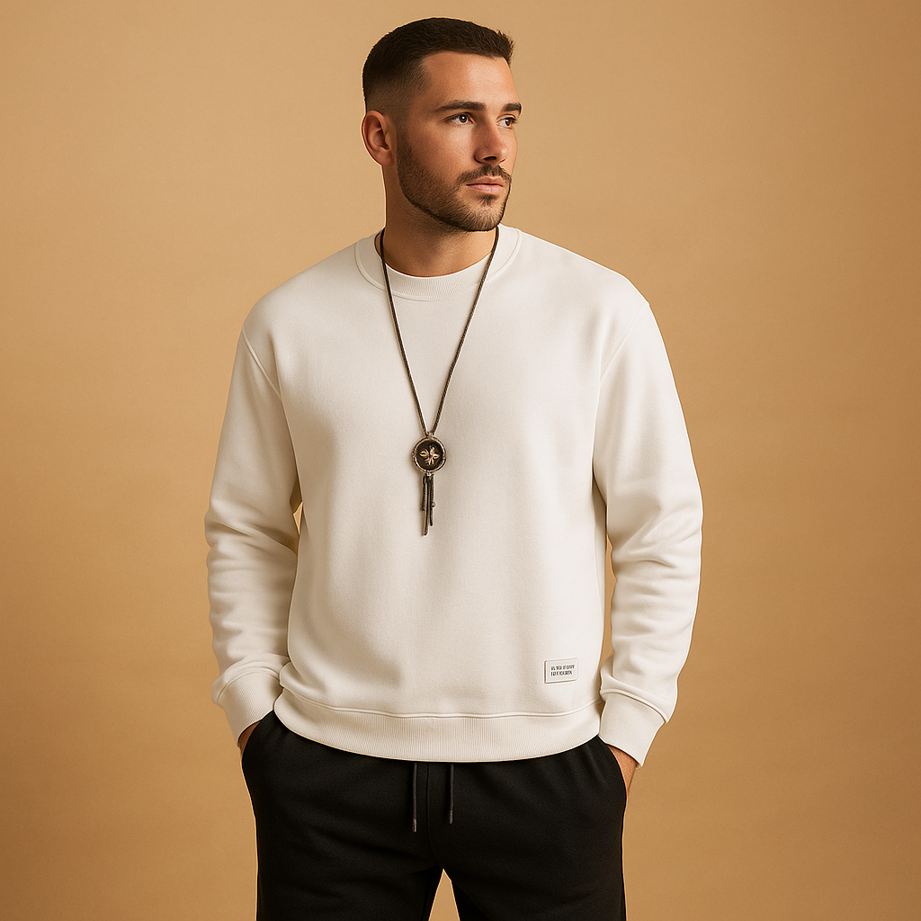 Men’s jogging set with sweatshirt and jogger jeans, perfect for casual outings, lounging, or travel days.