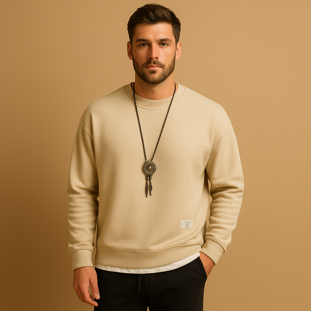 Men’s jogging set with sweatshirt and jogger jeans, perfect for casual outings, lounging, or travel days.